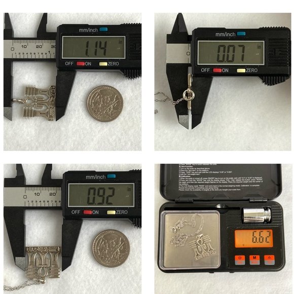 Sterling Silver 925 Egyptian Knot Of Isis Djed Pillars Pendant Necklace 20" - Picture 10 of 16